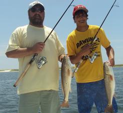 John and his son with a double hookup on reds!